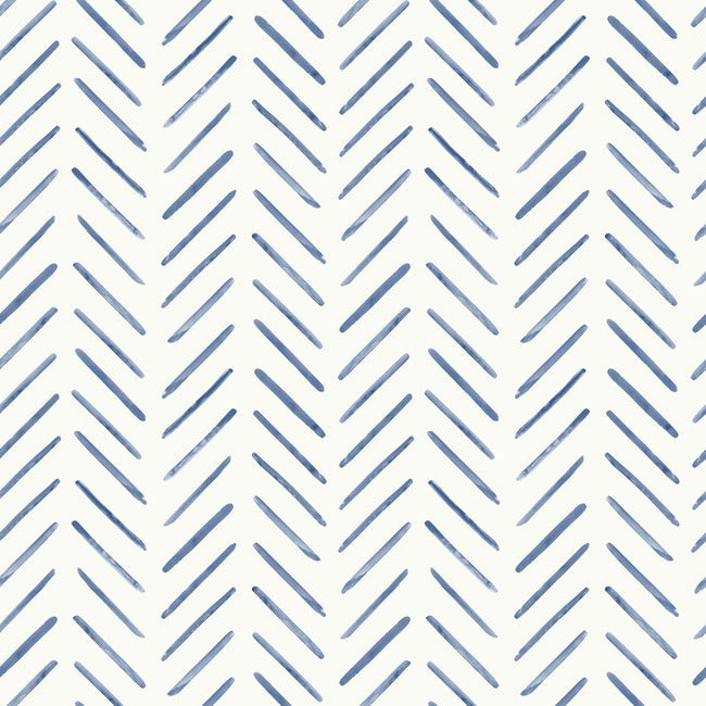 Painted Herringbone Peel and Stick Wallpaper Peel and Stick Wallpaper York Wallcoverings Roll Navy 