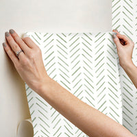 Painted Herringbone Premium Peel + Stick Wallpaper Peel and Stick Wallpaper York Wallcoverings   