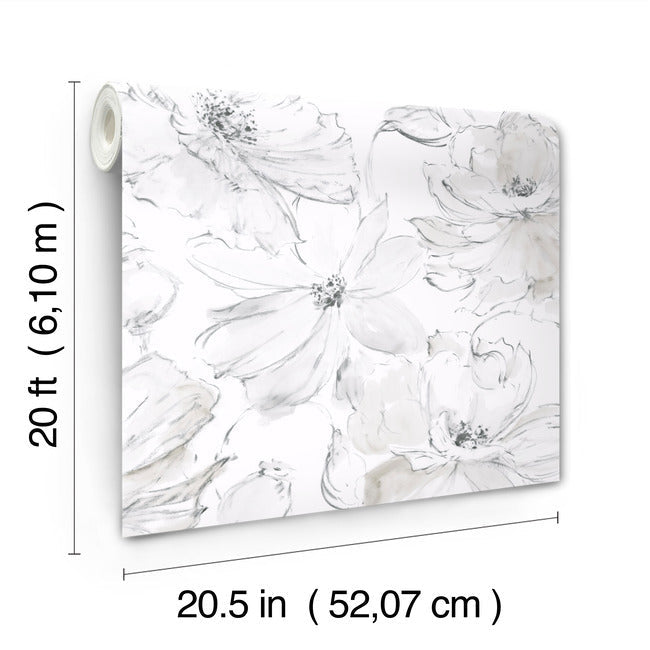 Floral Dreams Premium Peel + Stick Wallpaper Peel and Stick Wallpaper York Wallcoverings   
