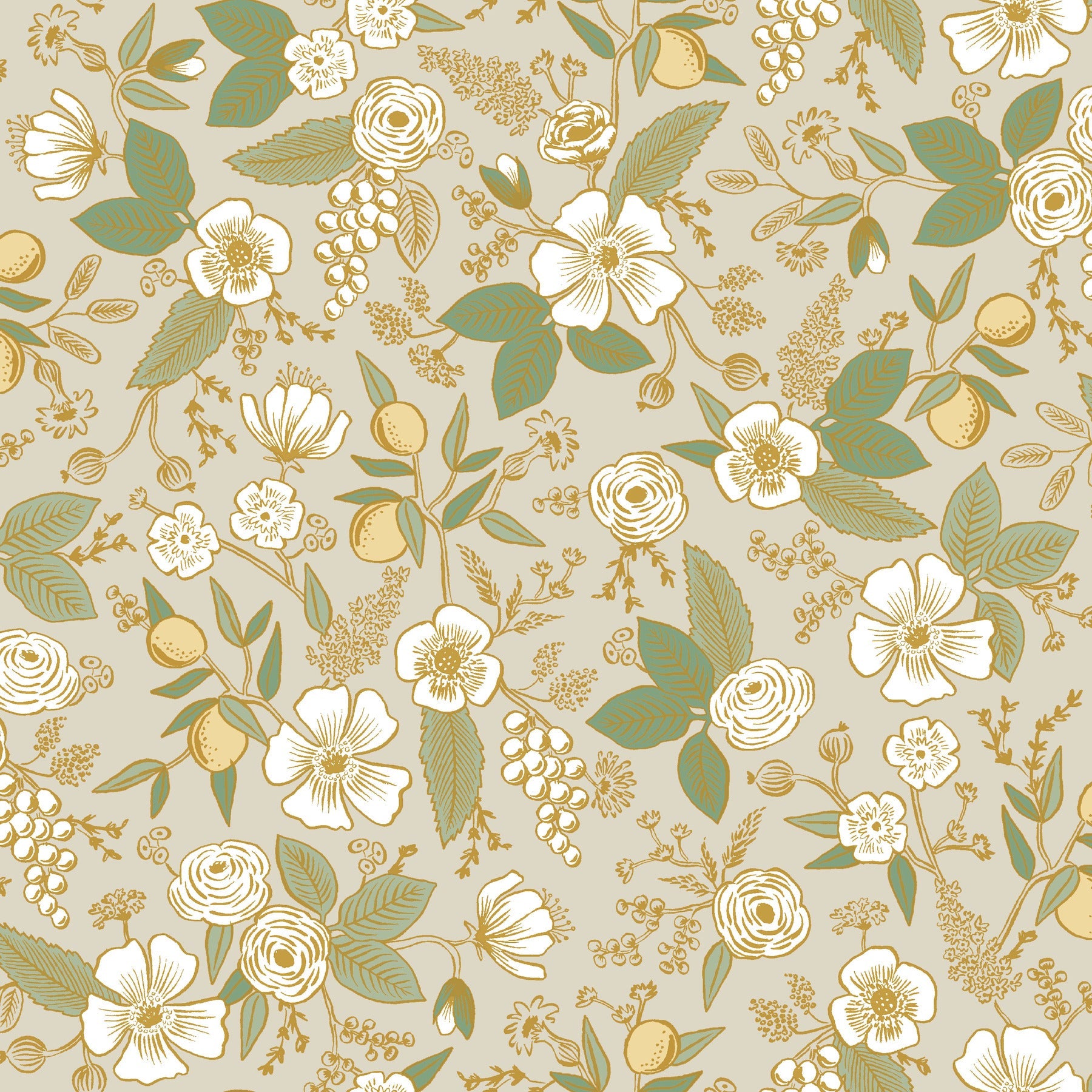 Colette Peel + Stick Wallpaper Peel and Stick Wallpaper Rifle Paper Co. Roll Linen 