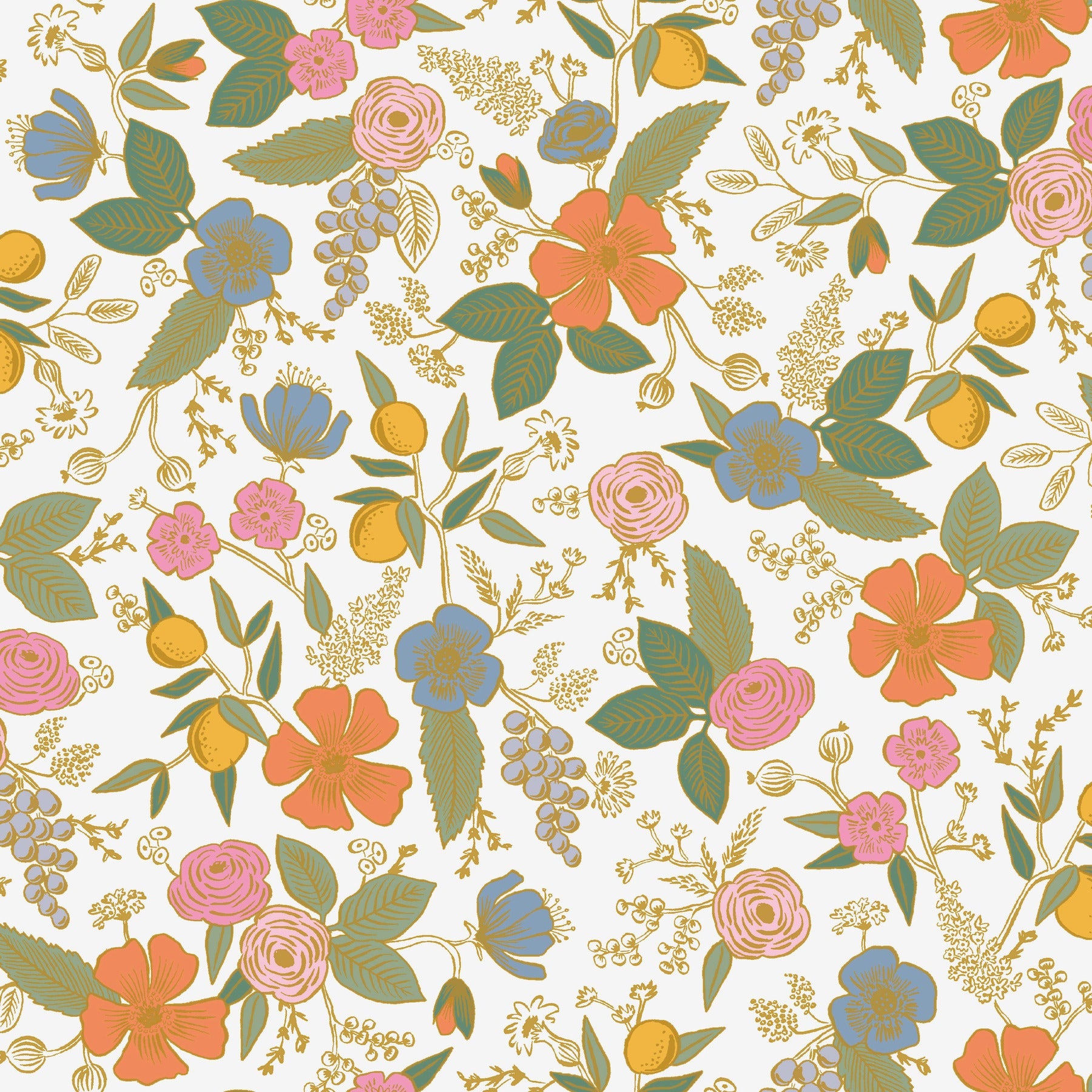 Colette Peel + Stick Wallpaper Peel and Stick Wallpaper Rifle Paper Co. Roll Rose Multi 