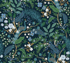 Peacock Garden Peel + Stick Wallpaper Peel and Stick Wallpaper Rifle Paper Co. Roll Navy 