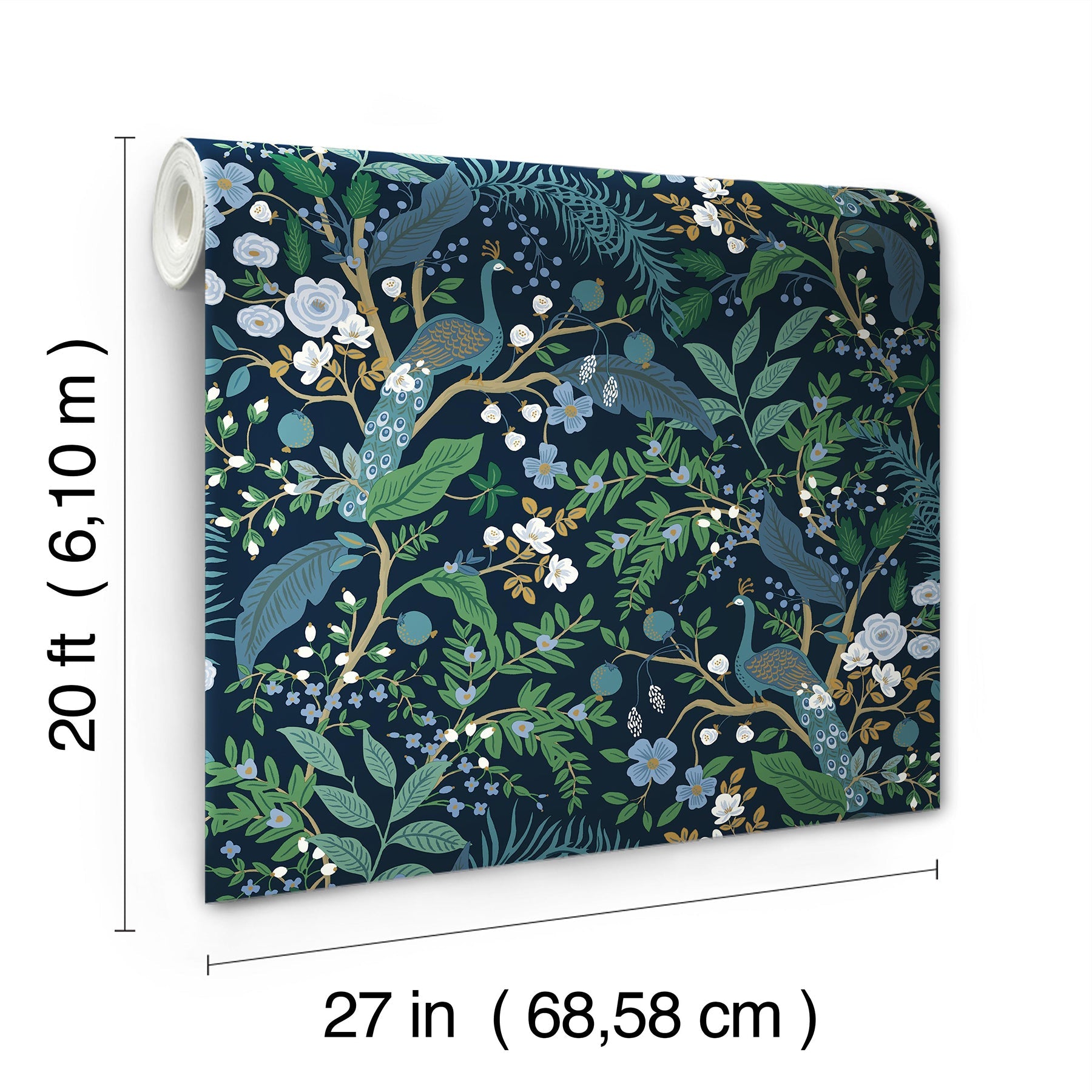 Peacock Garden Peel + Stick Wallpaper Peel and Stick Wallpaper Rifle Paper Co.   