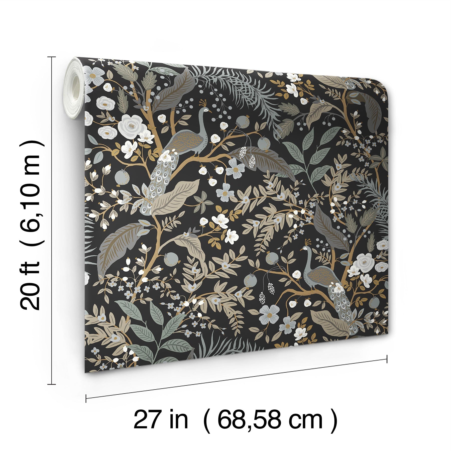Peacock Garden Peel + Stick Wallpaper Peel and Stick Wallpaper Rifle Paper Co.   