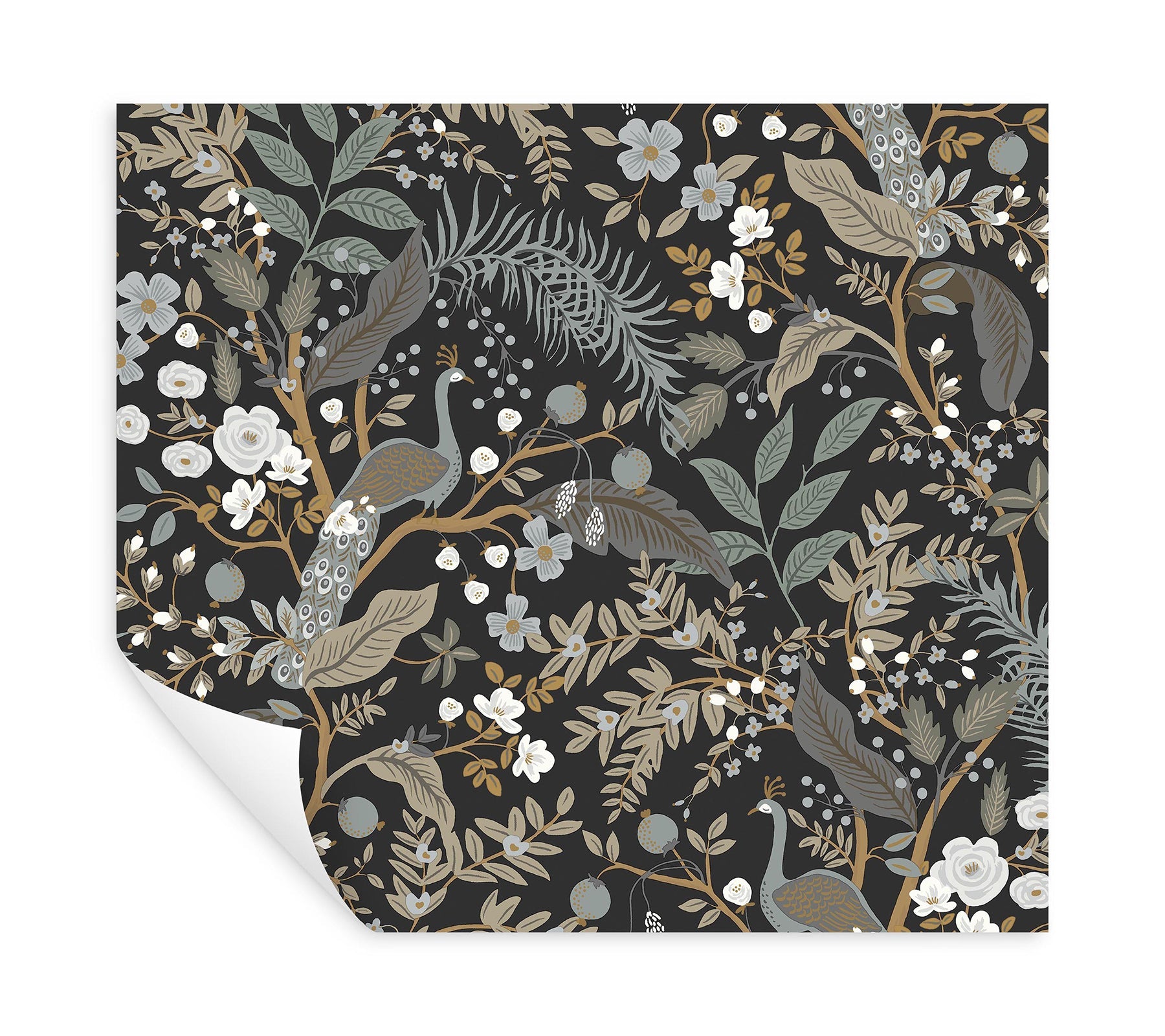 Peacock Garden Peel + Stick Wallpaper Peel and Stick Wallpaper Rifle Paper Co.   