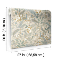 Peacock Garden Peel + Stick Wallpaper Peel and Stick Wallpaper Rifle Paper Co.   