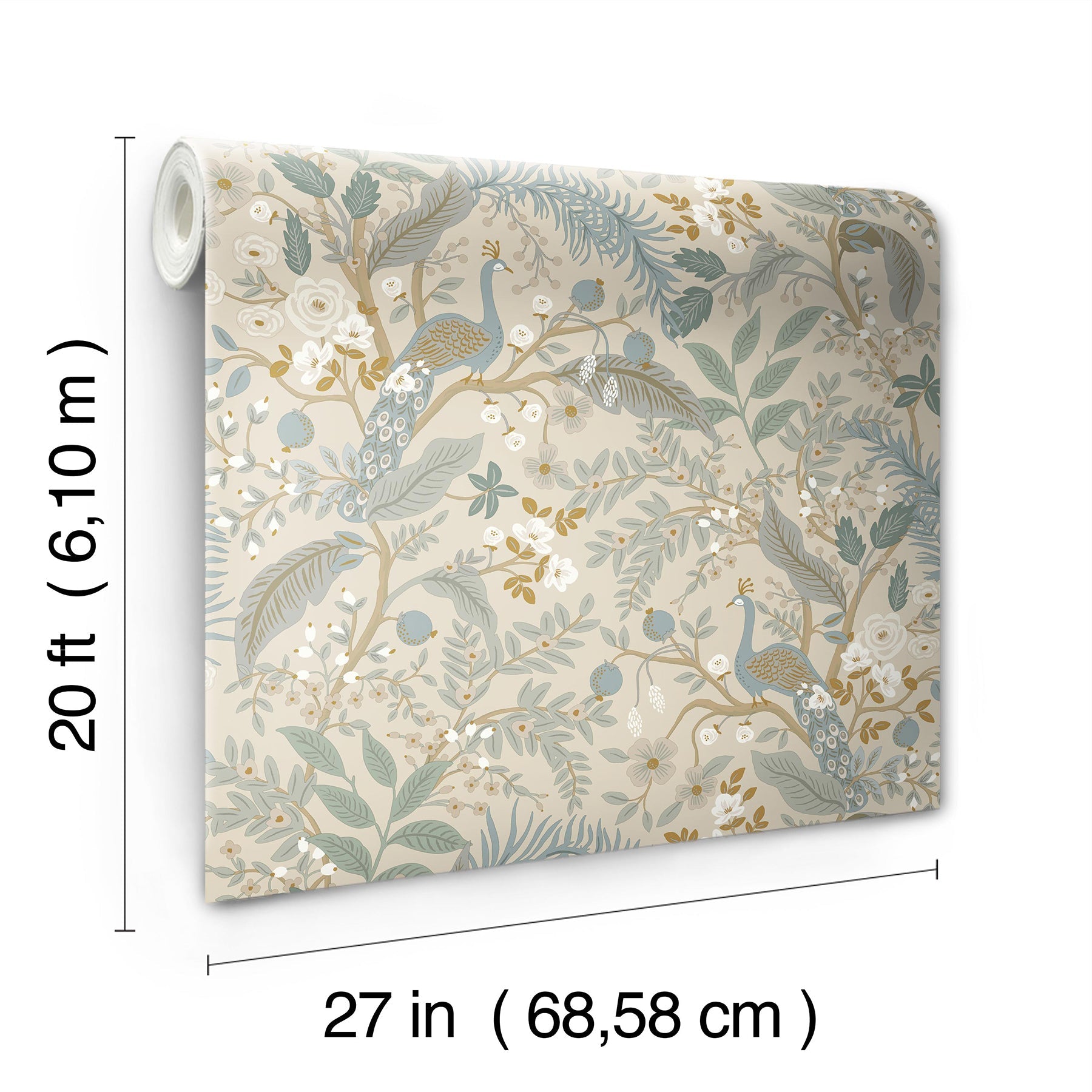 Peacock Garden Peel + Stick Wallpaper Peel and Stick Wallpaper Rifle Paper Co.   