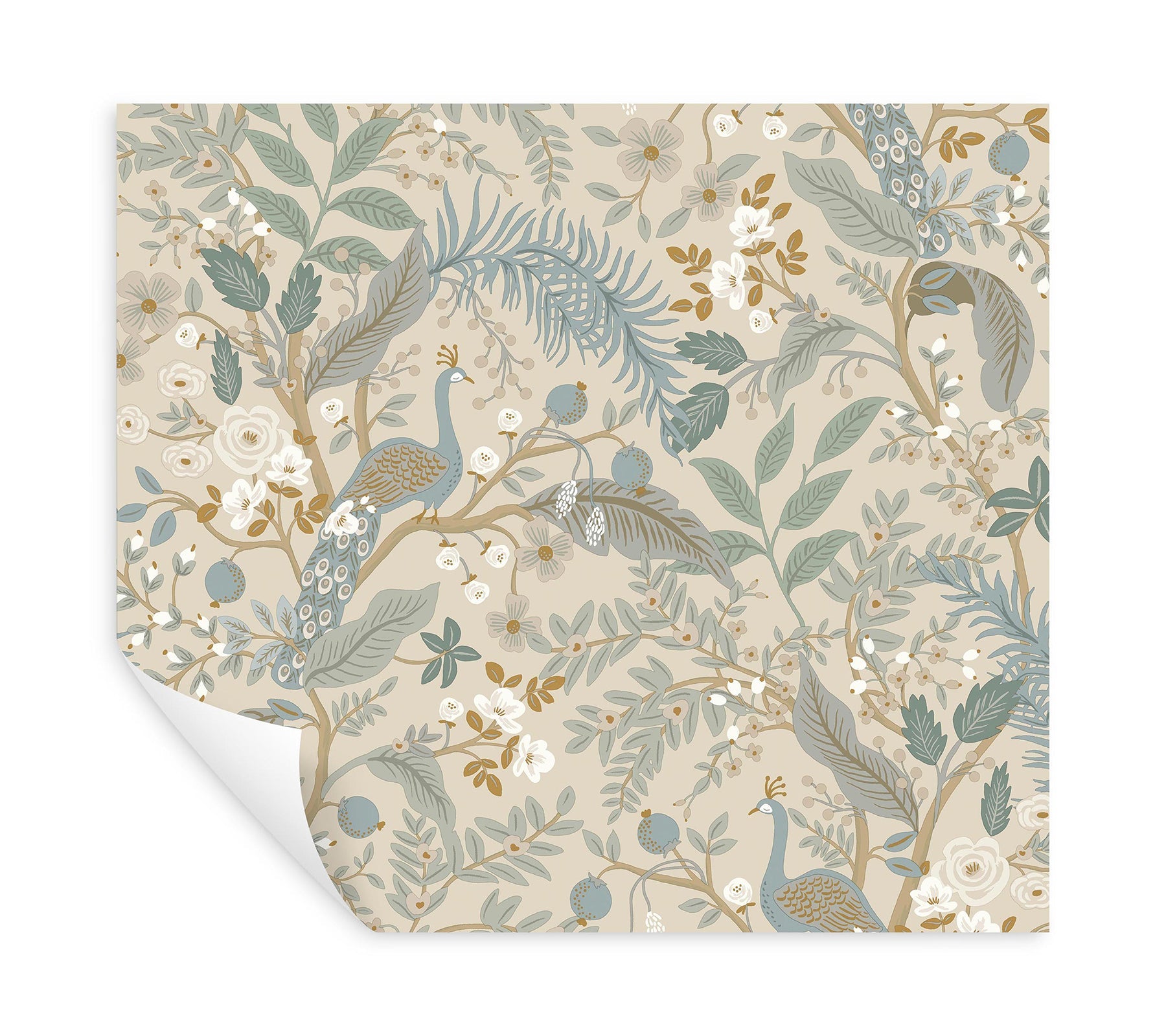 Peacock Garden Peel + Stick Wallpaper Peel and Stick Wallpaper Rifle Paper Co.   
