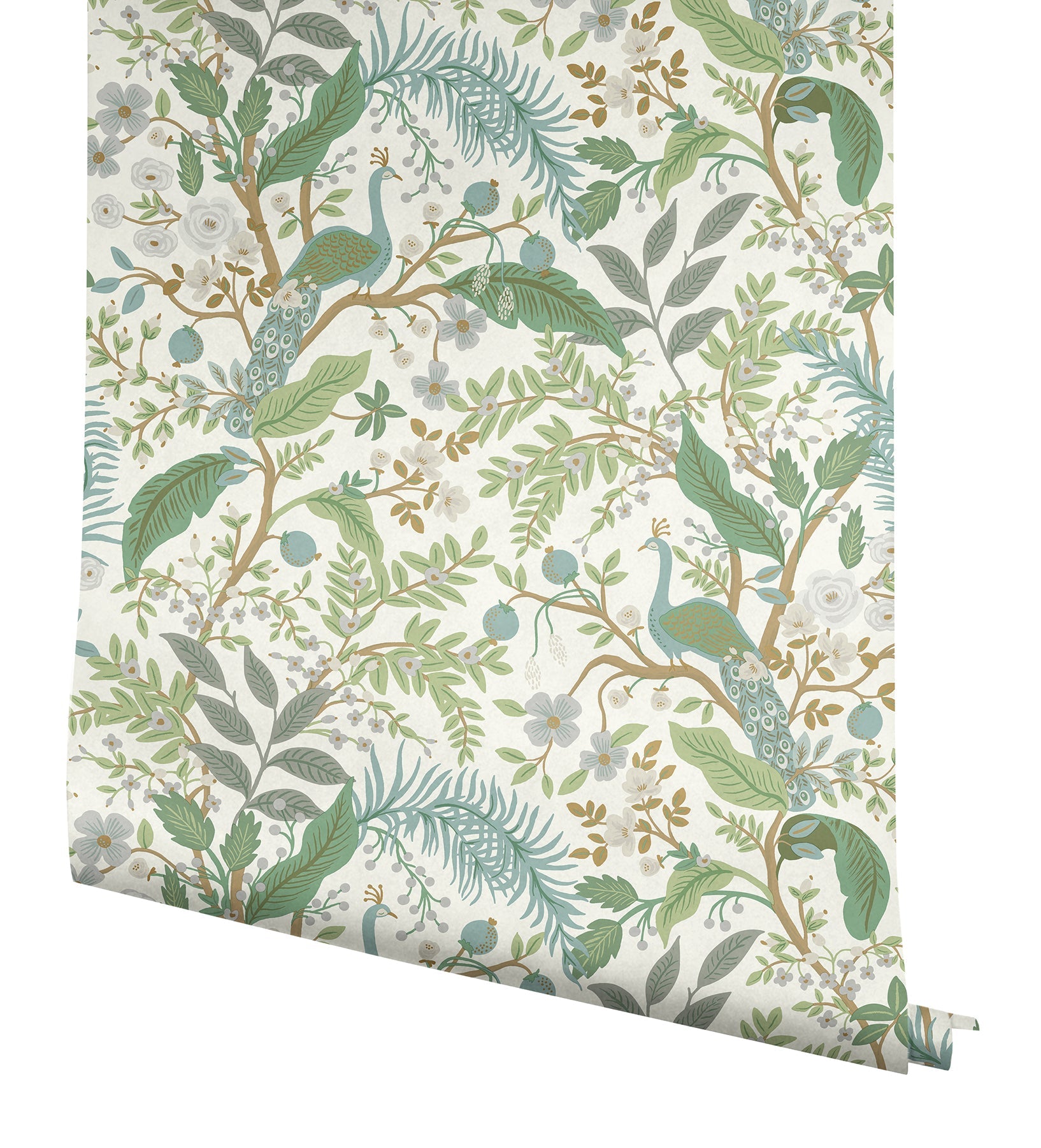 Peacock Garden Peel + Stick Wallpaper Peel and Stick Wallpaper Rifle Paper Co.   
