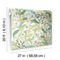 Peacock Garden Peel + Stick Wallpaper Peel and Stick Wallpaper Rifle Paper Co.   