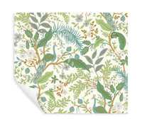Peacock Garden Peel + Stick Wallpaper Peel and Stick Wallpaper Rifle Paper Co.   