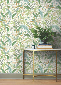 Peacock Garden Peel + Stick Wallpaper Peel and Stick Wallpaper Rifle Paper Co.   