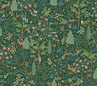Woodland Peel + Stick Wallpaper Peel and Stick Wallpaper Rifle Paper Co. Roll Emerald 