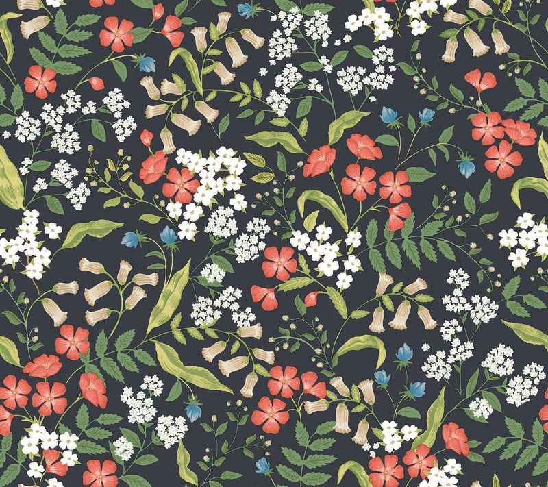 Sweetbrier Peel + Stick Wallpaper Peel and Stick Wallpaper Rifle Paper Co. Roll Black 