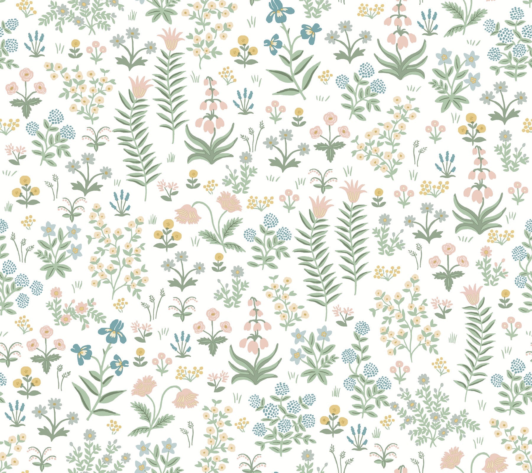 Menagerie Garden Peel + Stick Wallpaper Peel and Stick Wallpaper Rifle Paper Co. Roll Blush Multi 