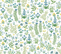 Menagerie Garden Peel + Stick Wallpaper Peel and Stick Wallpaper Rifle Paper Co. Roll Blue Multi 