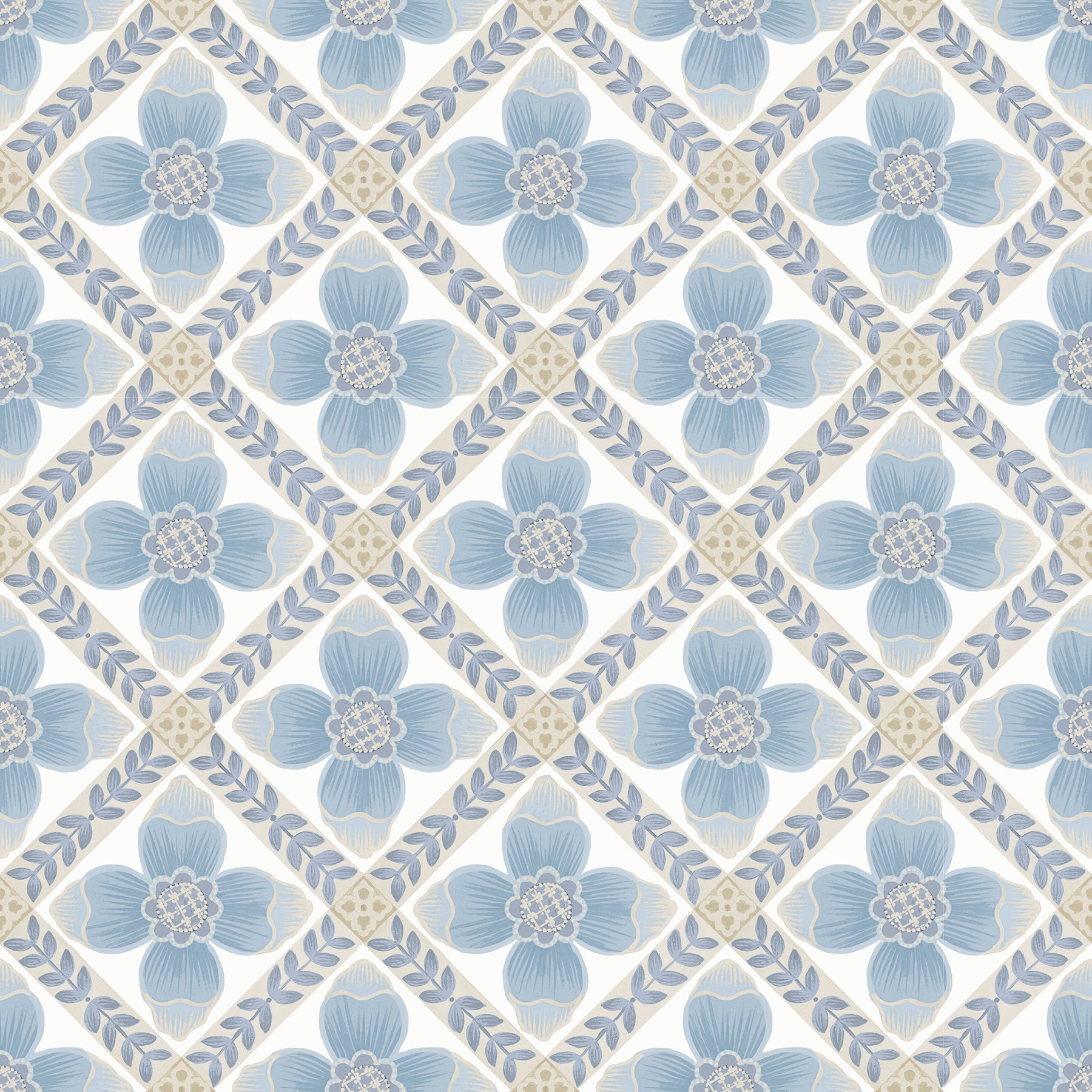 Mimi Premium Peel + Stick Wallpaper Premium Peel + Stick Wallpaper York Wallcoverings Roll Blue 
