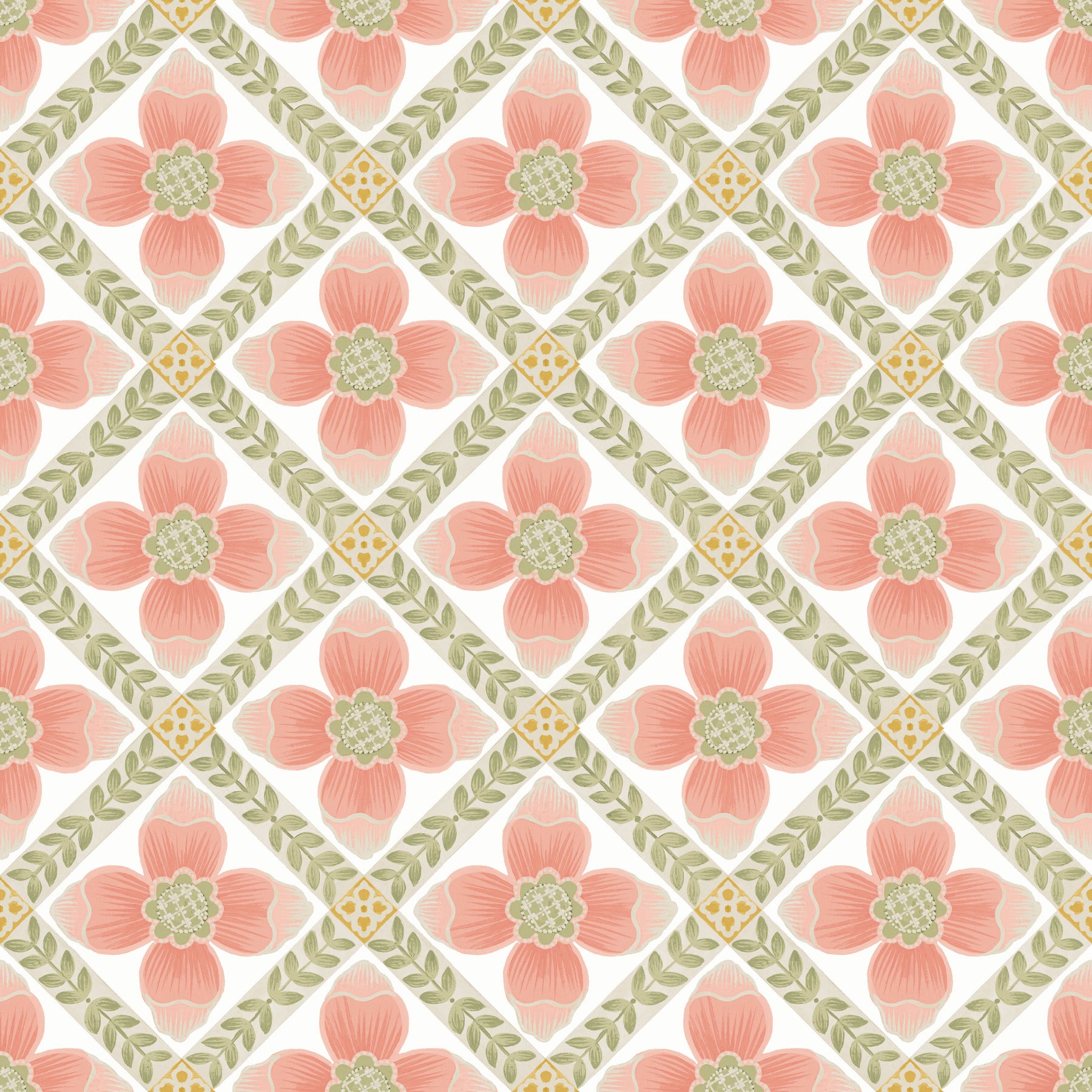 Mimi Premium Peel + Stick Wallpaper Premium Peel + Stick Wallpaper York Wallcoverings Roll Coral 