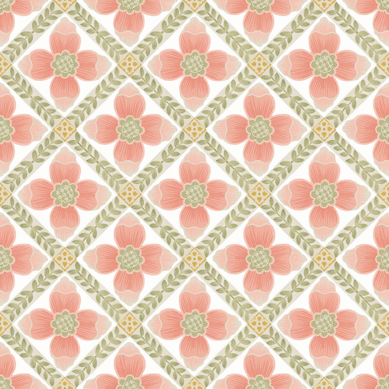 Mimi Premium Peel + Stick Wallpaper Premium Peel + Stick Wallpaper York Wallcoverings Roll Coral 