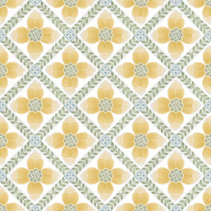 Mimi Premium Peel + Stick Wallpaper Premium Peel + Stick Wallpaper York Wallcoverings Roll Yellow 