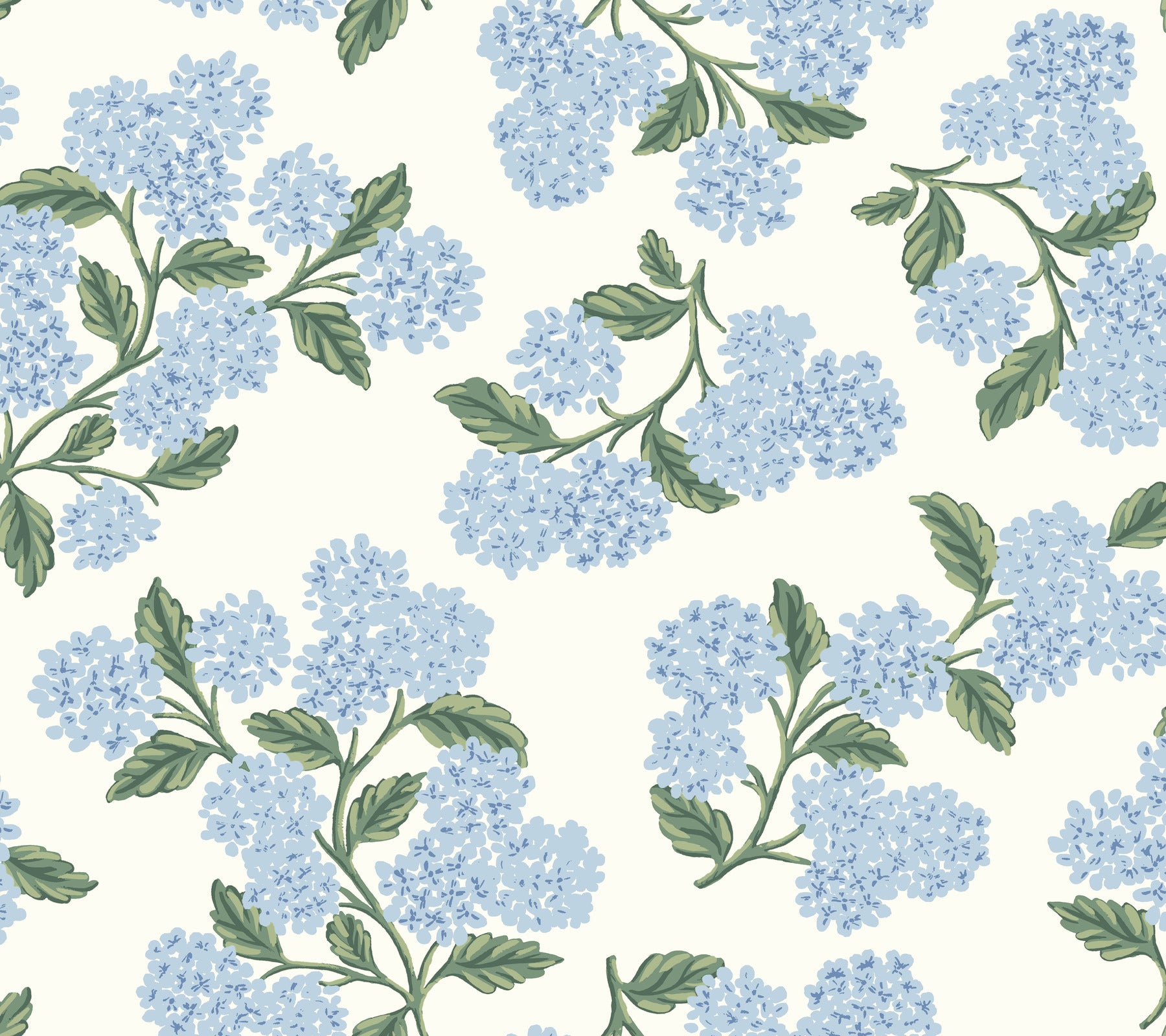 Hydrangea Wallpaper P&S Wallpaper Rifle Paper Co. Roll Blue & White