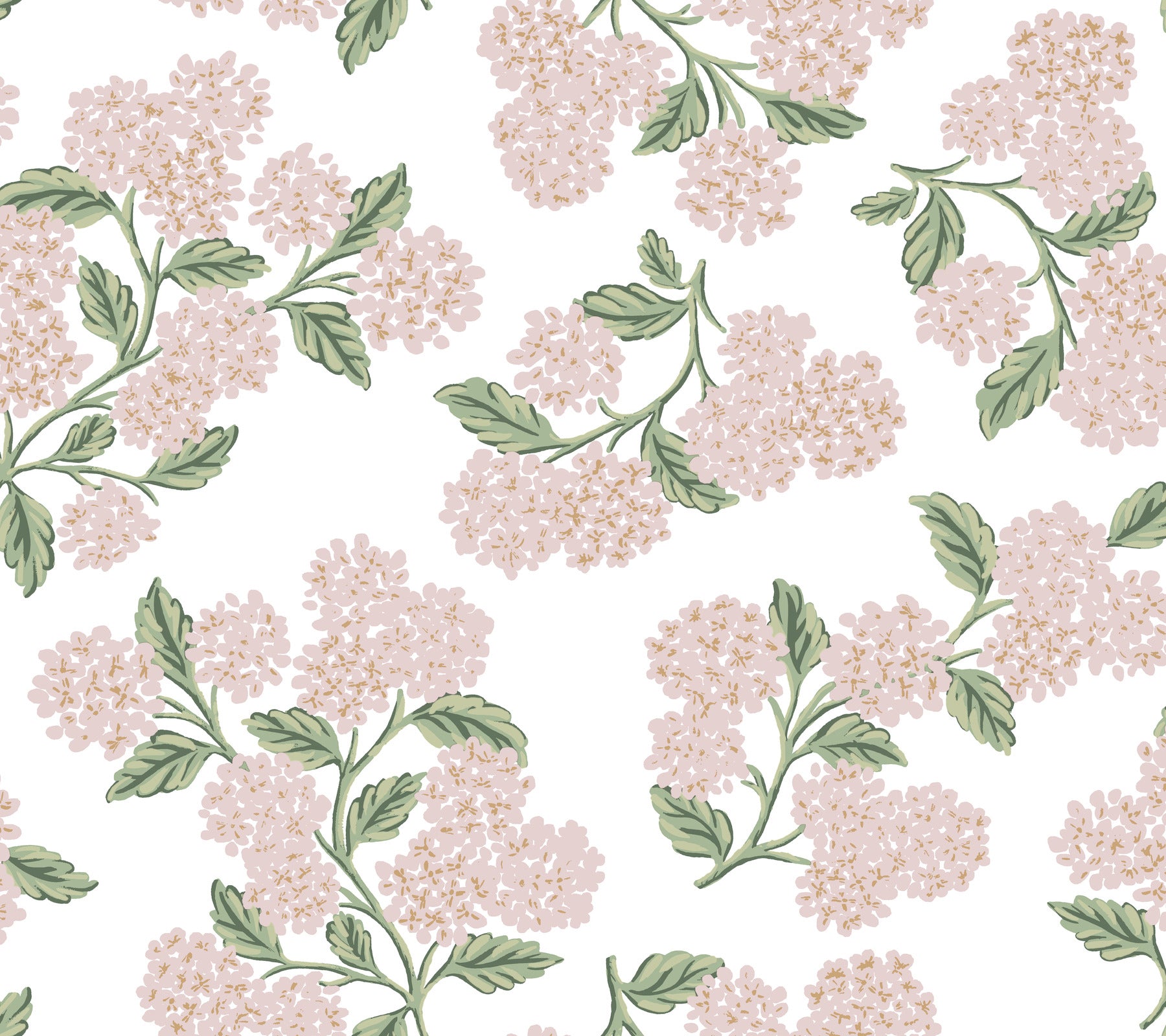 Hydrangea Wallpaper P&S Wallpaper Rifle Paper Co. Roll Pink & White