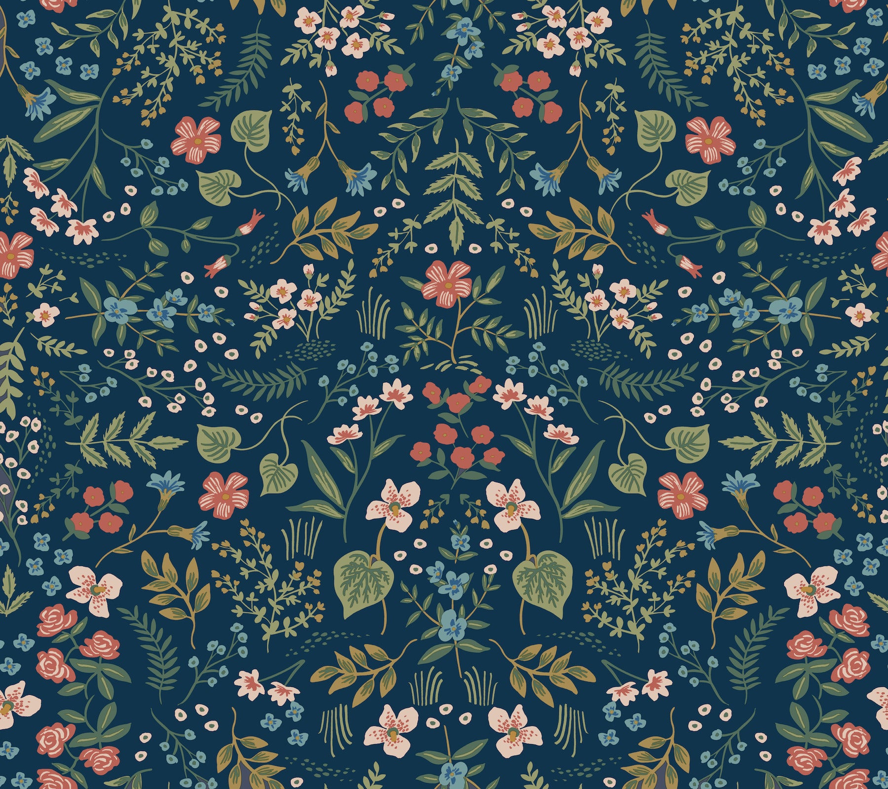 Wildwood Wallpaper P&S Wallpaper Rifle Paper Co. Roll Navy