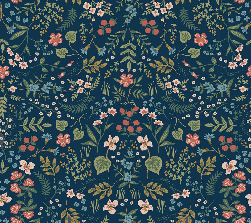 Wildwood Wallpaper P&S Wallpaper Rifle Paper Co. Roll Navy