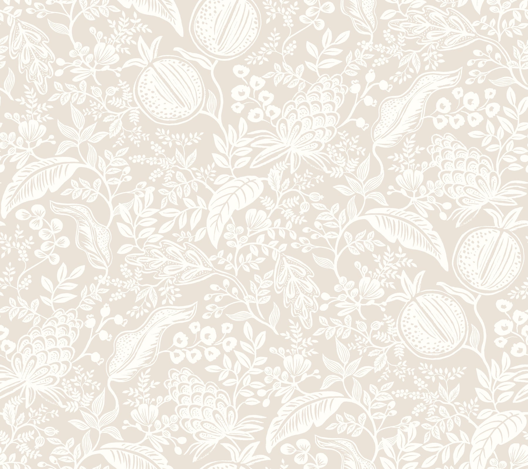 Pomegranate Wallpaper P&S Wallpaper Rifle Paper Co. Roll Beige & White