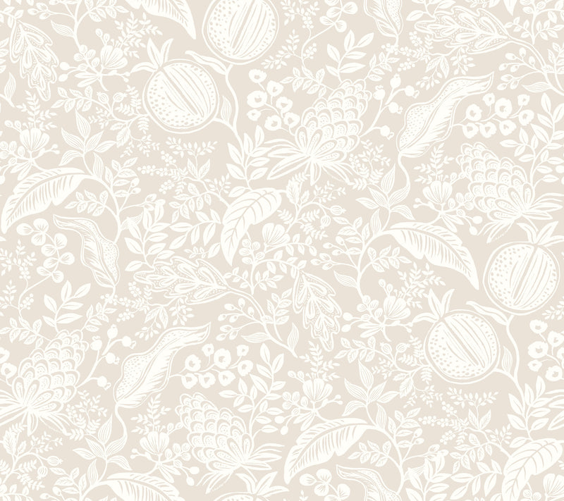 Pomegranate Wallpaper P&S Wallpaper Rifle Paper Co. Roll Beige & White