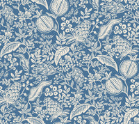 Pomegranate Wallpaper P&S Wallpaper Rifle Paper Co. Roll Blue & Ivory