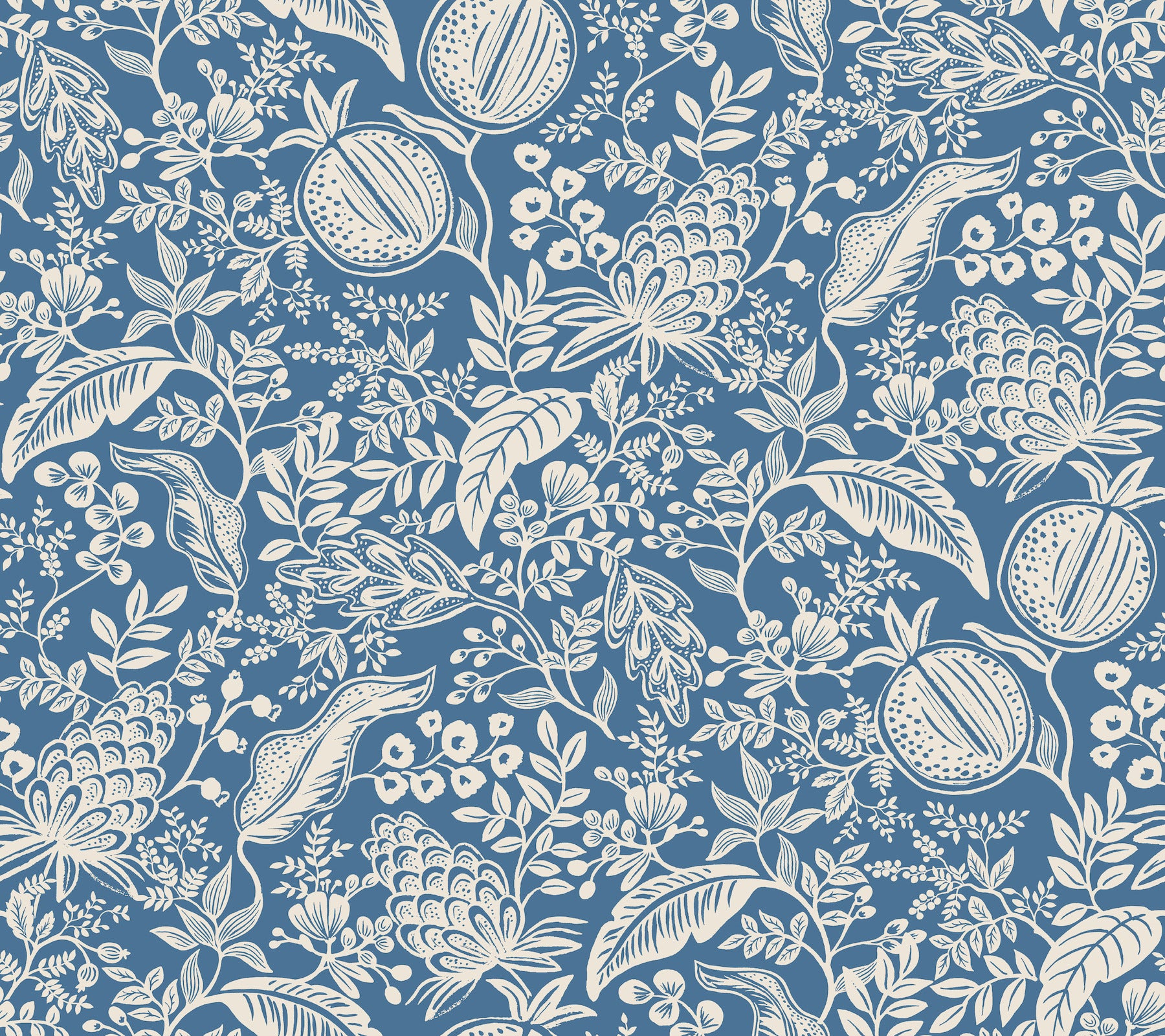 Pomegranate Wallpaper P&S Wallpaper Rifle Paper Co. Roll Blue & Ivory