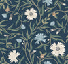 Aster Wallpaper Wallpaper Rifle Paper Co. Roll Navy 