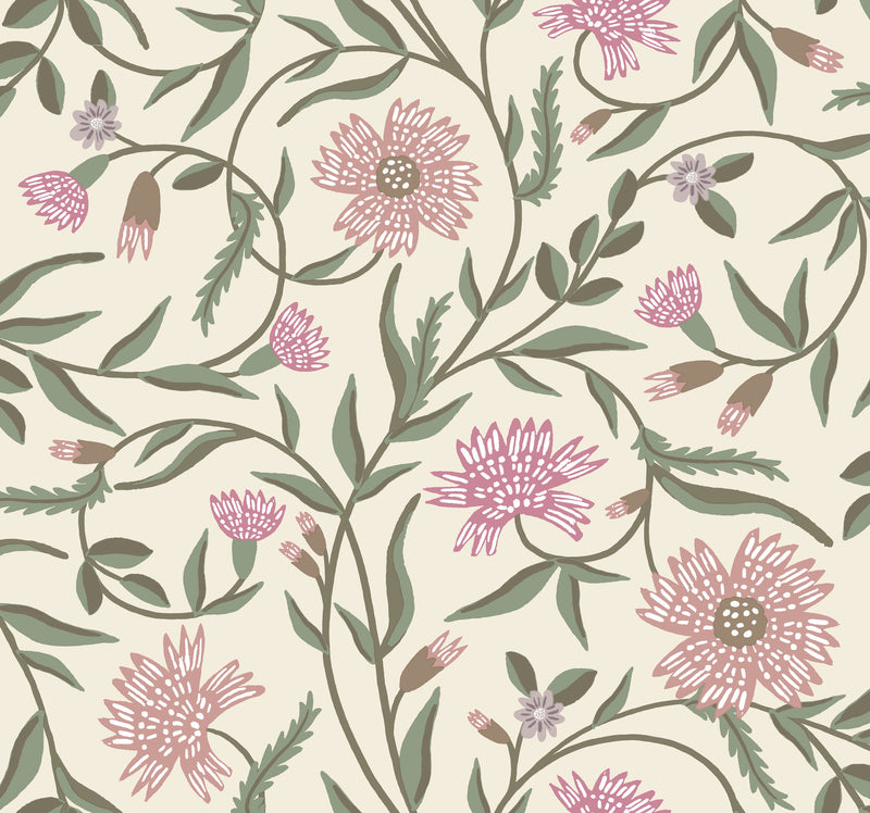 Aster Wallpaper Wallpaper Rifle Paper Co. Roll Linen & Rose 