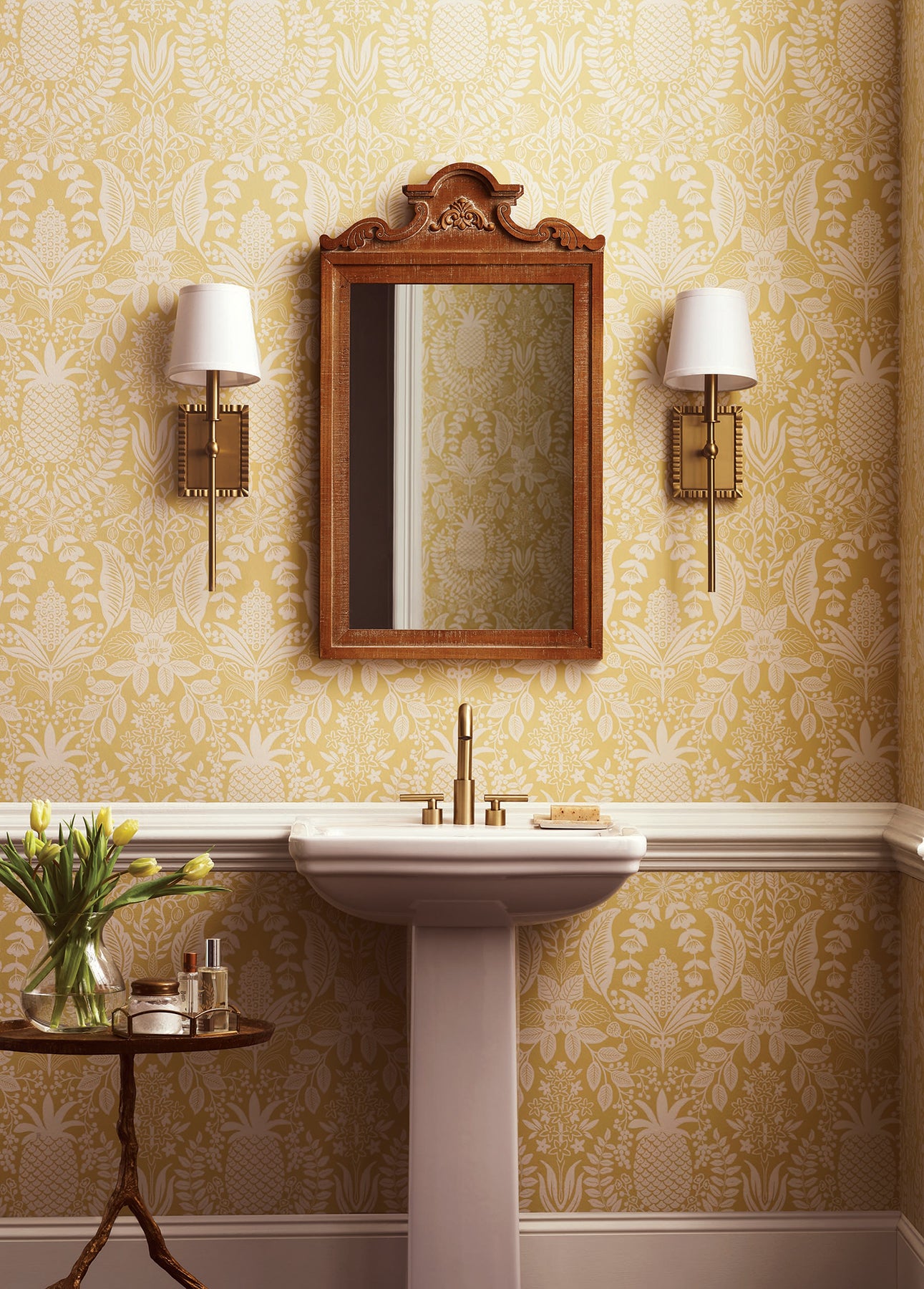 Pineapple Damask Wallpaper Wallpaper Rifle Paper Co.   