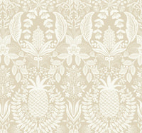 Pineapple Damask Wallpaper Wallpaper Rifle Paper Co. Roll Linen 