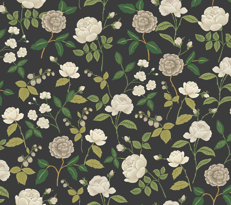 Roses Wallpaper Wallpaper Rifle Paper Co. Roll Black 