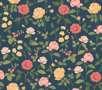 Roses Wallpaper Wallpaper Rifle Paper Co. Roll Navy 