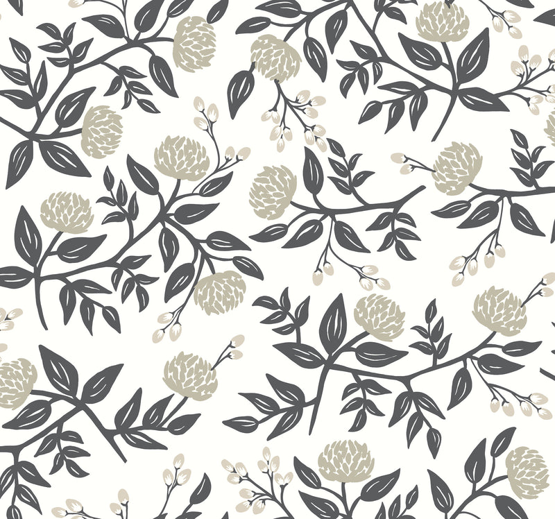 Peonies Wallpaper Wallpaper Rifle Paper Co. Double Roll White & Black 