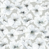 Tamara Day Hawthorn Blossom Wallpaper Peel and Stick Wallpaper RoomMates Roll Grey 