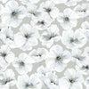 Tamara Day Hawthorn Blossom Wallpaper Peel and Stick Wallpaper RoomMates Roll Grey 