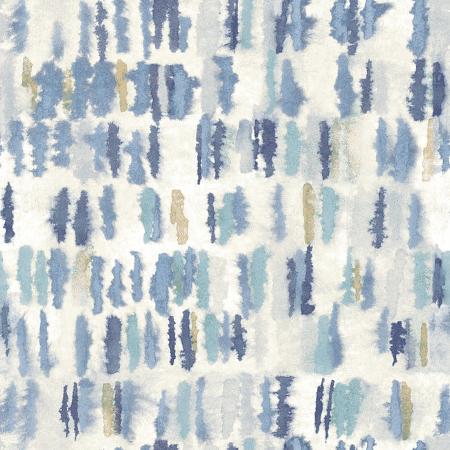 Tamara Day Watercolor Fountain Wallpaper Peel and Stick Wallpaper RoomMates Roll Blue 