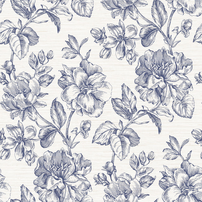 Tamara Day Flower Girl Wallpaper Peel and Stick Wallpaper RoomMates Roll Blue 