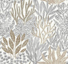 Coral Leaves Wallpaper Wallpaper York Wallcoverings Double Roll Taupe/Black 