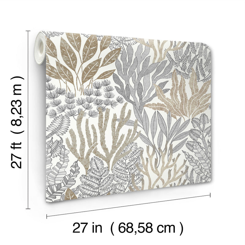 Coral Leaves Wallpaper Wallpaper York Wallcoverings   
