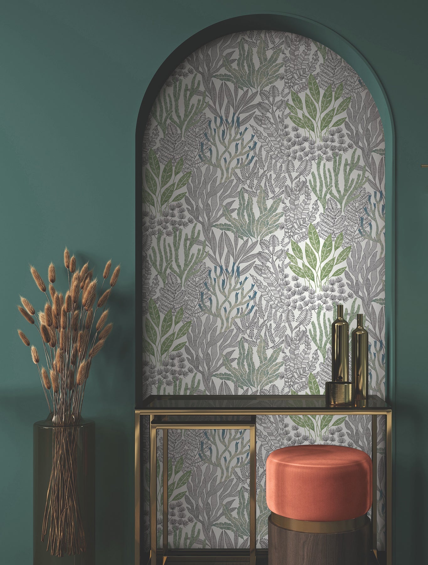 Coral Leaves Wallpaper Wallpaper York Wallcoverings   