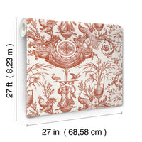 Avian Fountain Toile Wallpaper Wallpaper York Wallcoverings   