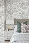 Avian Fountain Toile Wallpaper Wallpaper York Wallcoverings   