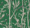 Bambou Toile Wallpaper Wallpaper York Wallcoverings Double Roll Green 