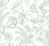 Tropical Sketch Toile Wallpaper Wallpaper York Wallcoverings Double Roll Forest 